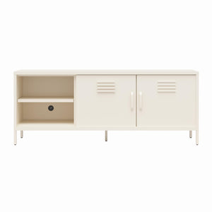 Novogratz Cache Metal Locker-Style TV Stand for TVs up to 65" - Parchment