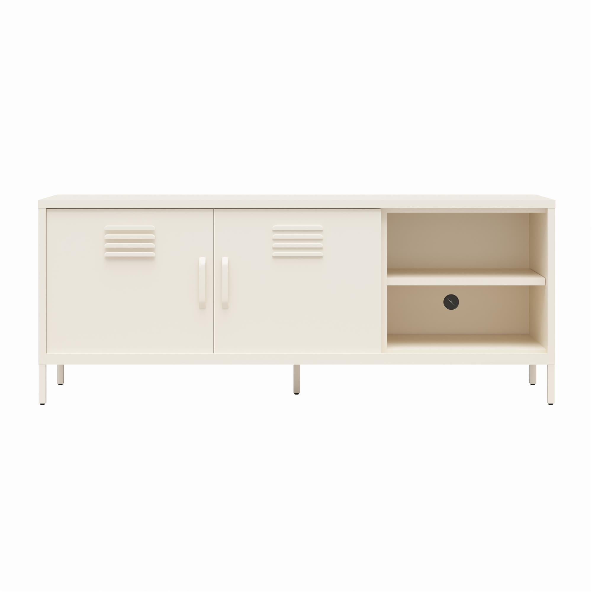Novogratz Cache Metal Locker-Style TV Stand for TVs up to 65" - Parchment