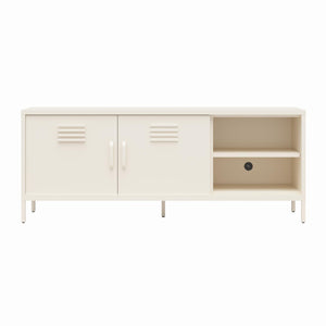 Novogratz Cache Metal Locker-Style TV Stand for TVs up to 65" - Parchment