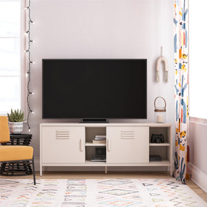 Novogratz Cache Metal Locker-Style TV Stand for TVs up to 65" - Parchment
