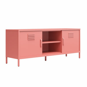 Novogratz Cache Metal Locker-Style TV Stand for TVs up to 65" - Dusty Rose