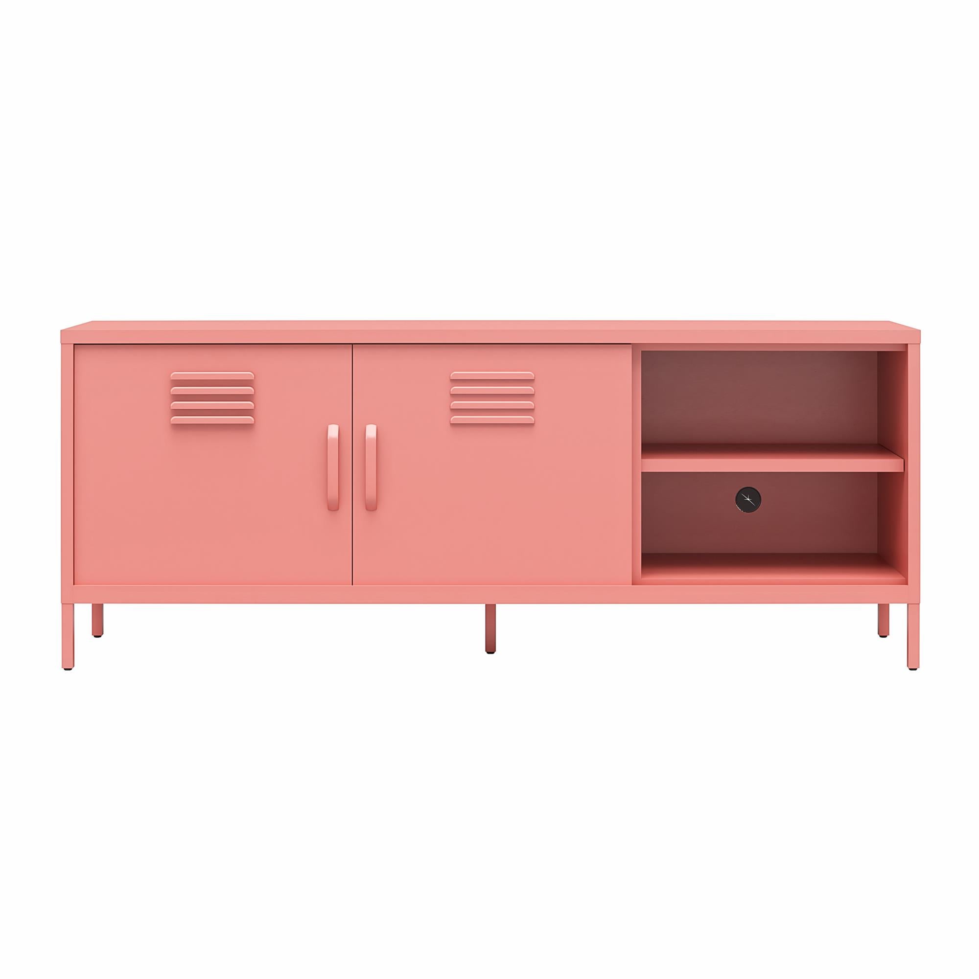Novogratz Cache Metal Locker-Style TV Stand for TVs up to 65" - Dusty Rose