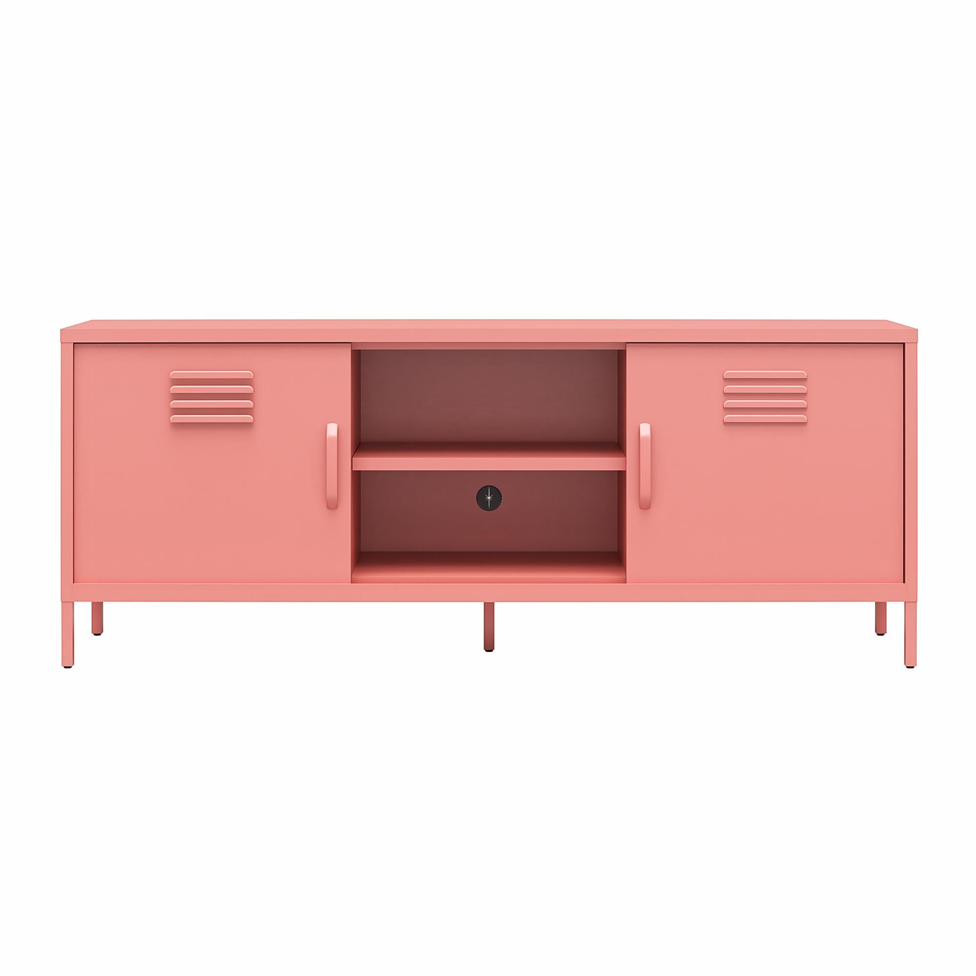 Novogratz Cache Metal Locker-Style TV Stand for TVs up to 65" - Dusty Rose