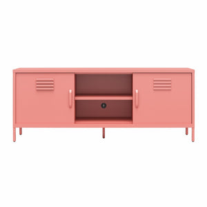 Novogratz Cache Metal Locker-Style TV Stand for TVs up to 65" - Dusty Rose