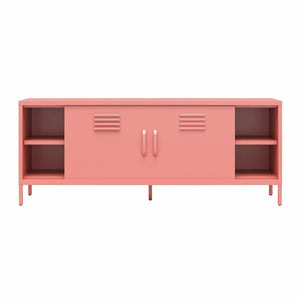 Novogratz Cache Metal Locker-Style TV Stand for TVs up to 65" - Dusty Rose