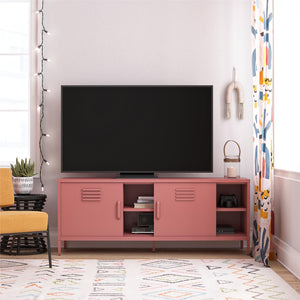 Novogratz Cache Metal Locker-Style TV Stand for TVs up to 65" - Dusty Rose