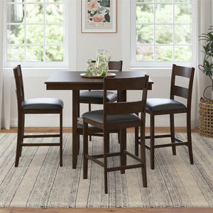 DHP Jerrie 5-Piece Counter Height Dining Set - Espresso