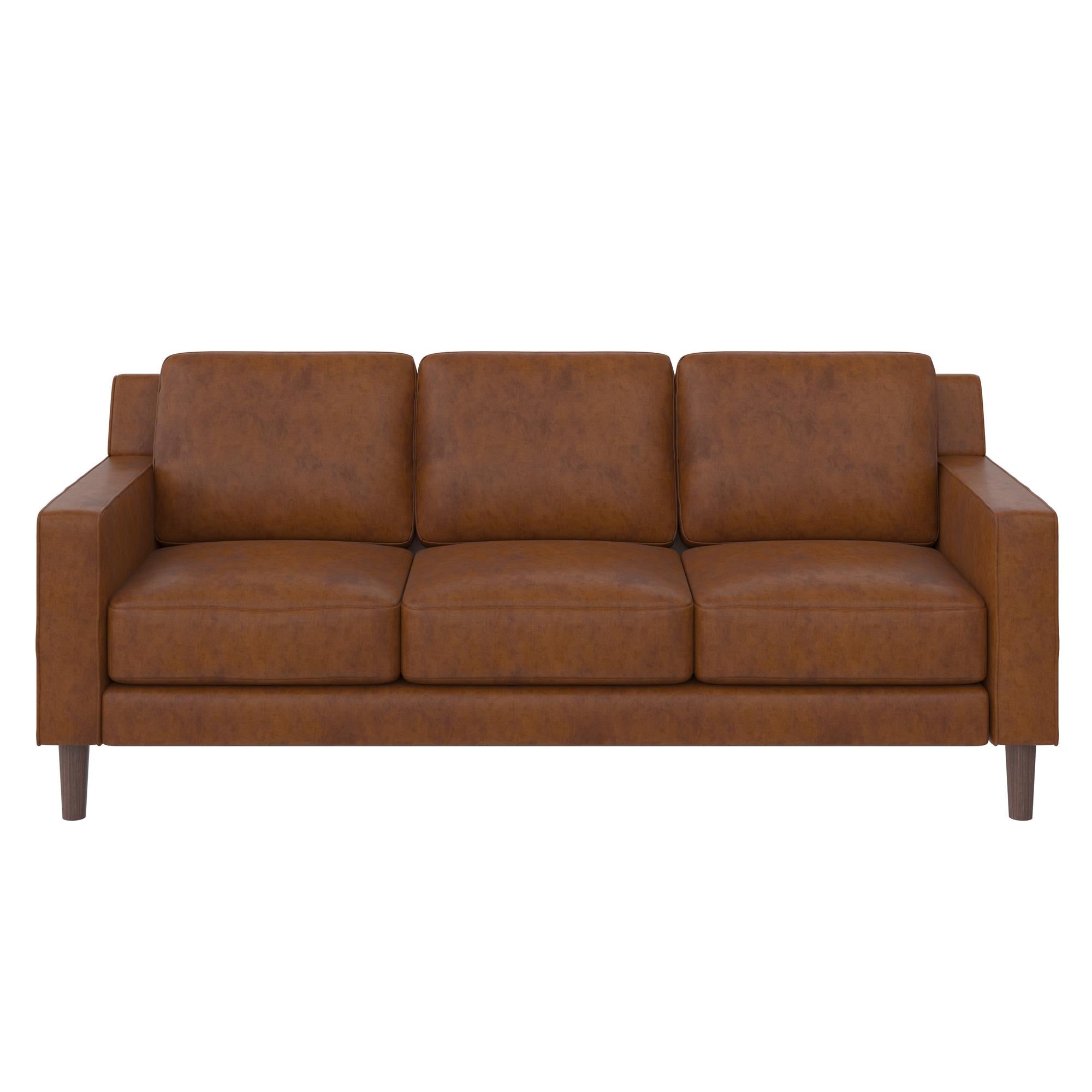 DHP Brynn Sofa - Camel Faux Leather