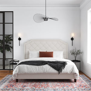 Novogratz Eloise Upholstered  Bed - Ivory - King