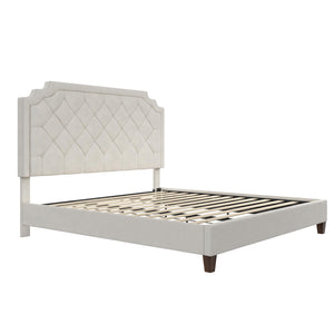 Novogratz Eloise Upholstered  Bed - Ivory - King