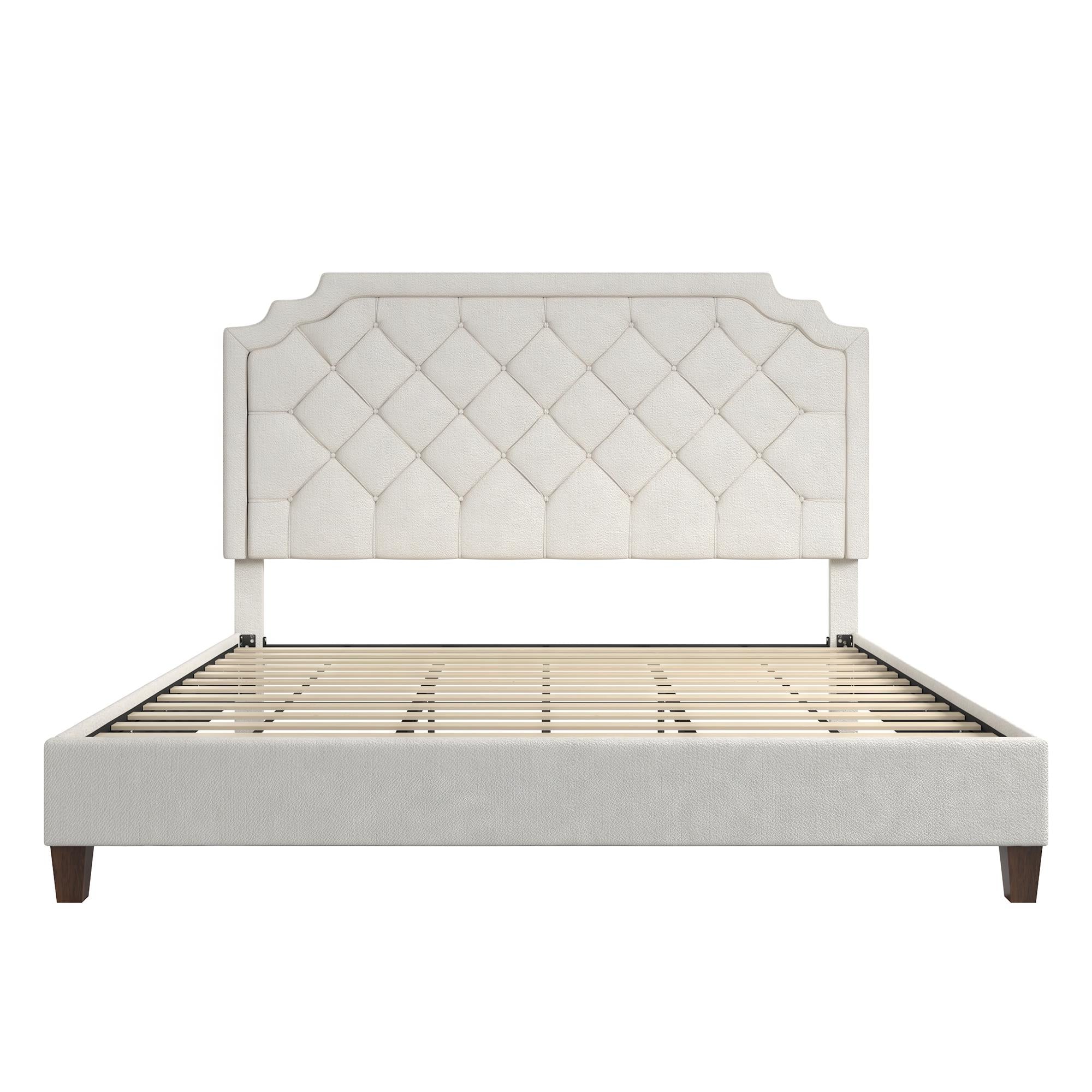 Novogratz Eloise Upholstered  Bed - Ivory - King