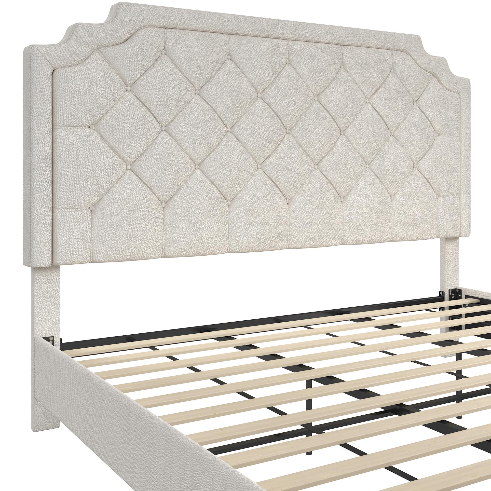Novogratz Eloise Upholstered  Bed - Ivory - King