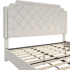 Novogratz Eloise Upholstered  Bed - Ivory - King