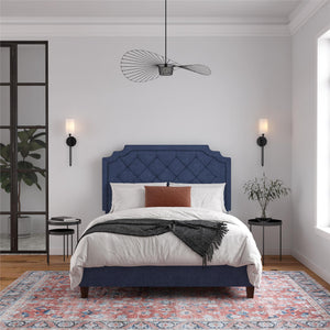 Novogratz Eloise Upholstered  Bed - Navy - Queen