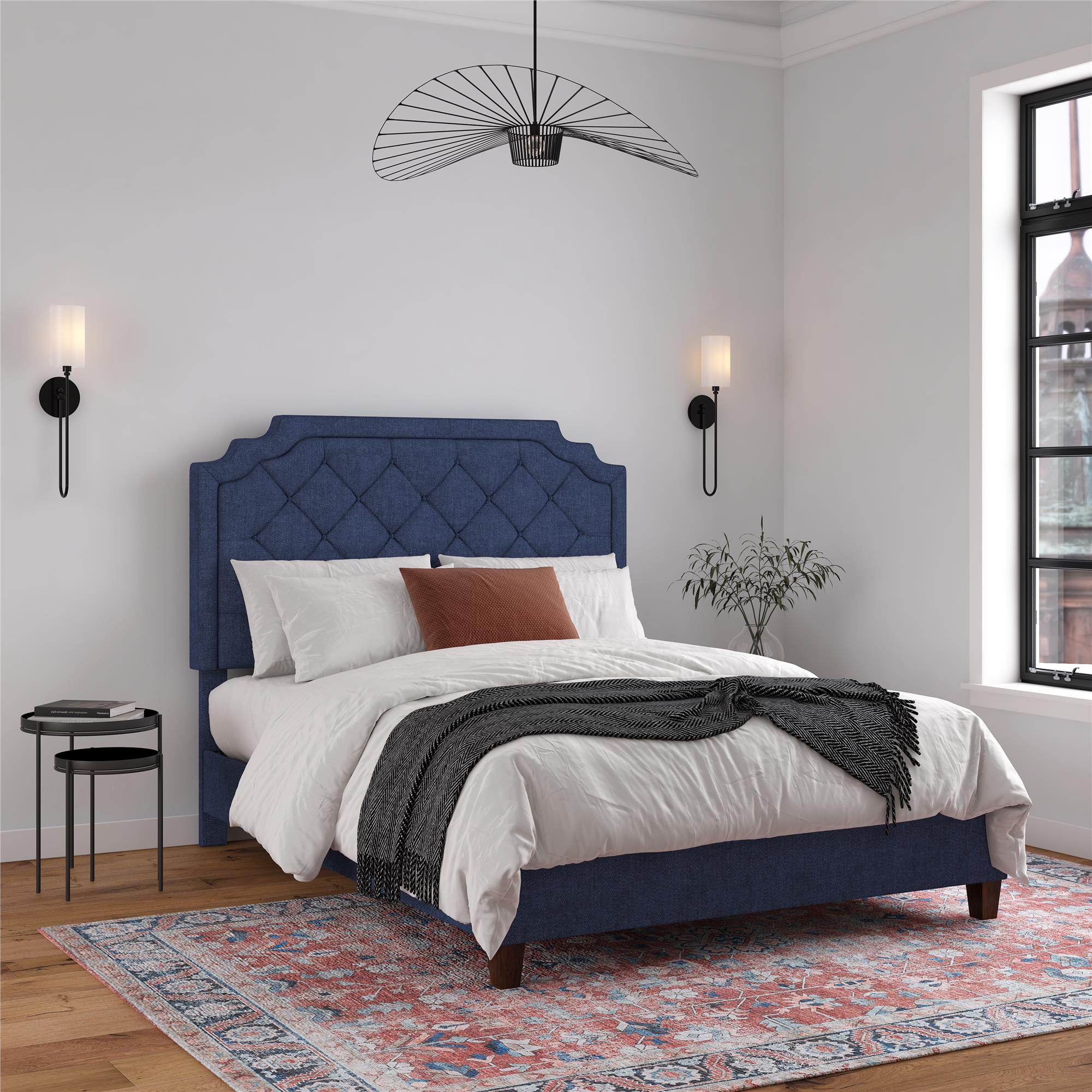 Novogratz Eloise Upholstered  Bed - Navy - Queen