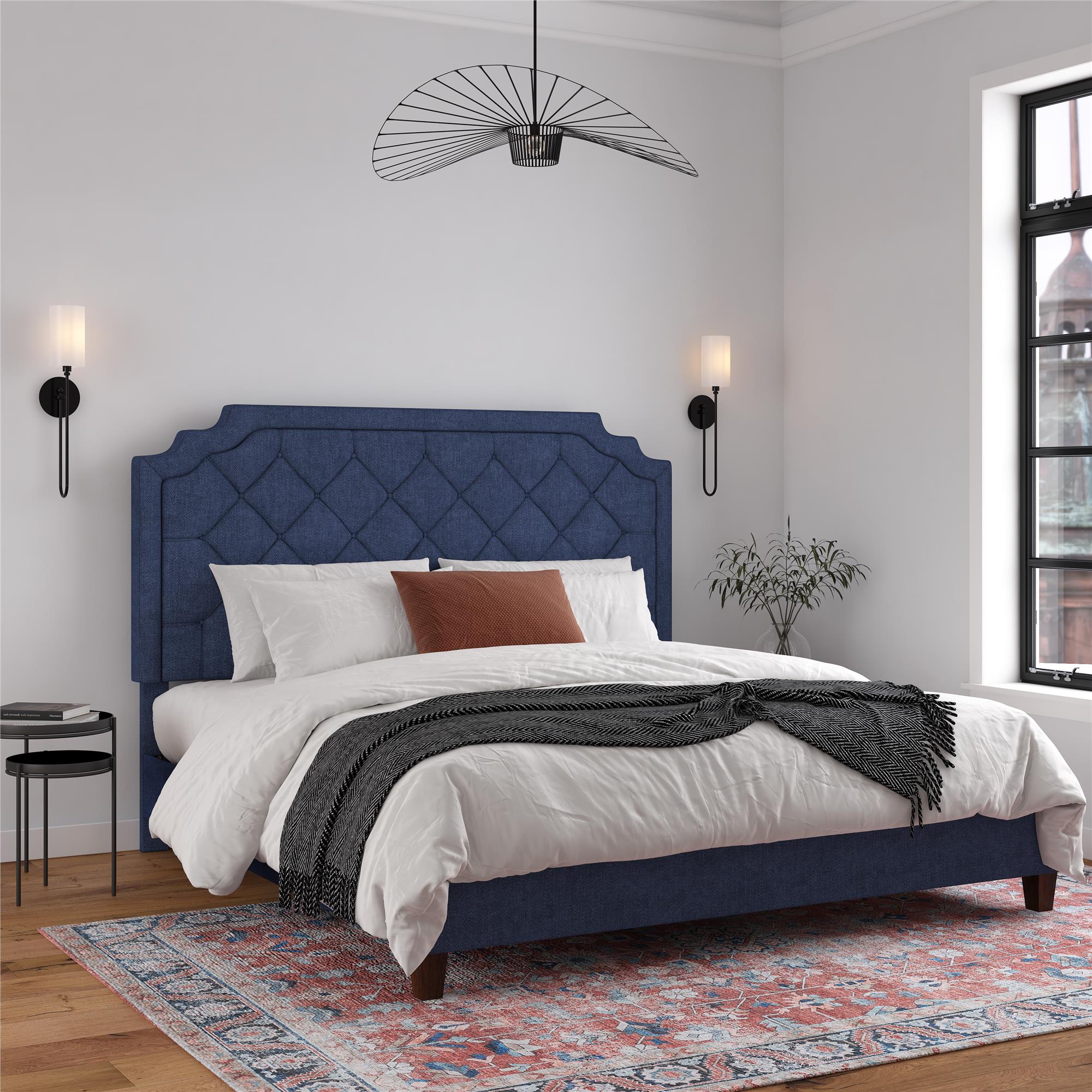 Novogratz Eloise Upholstered  Bed - Navy - King