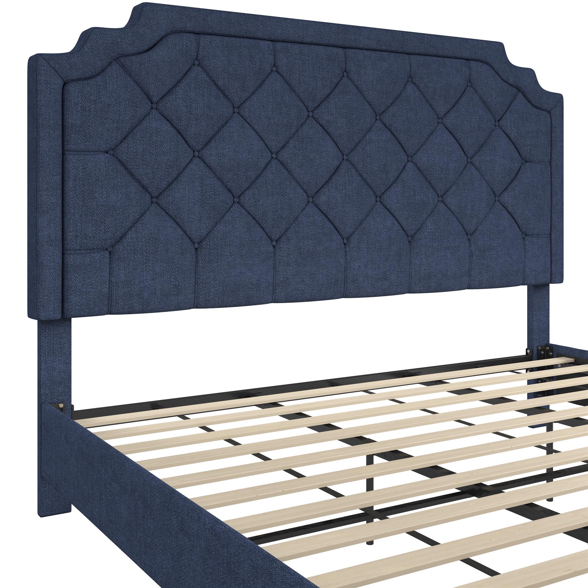 Novogratz Eloise Upholstered  Bed - Navy - King