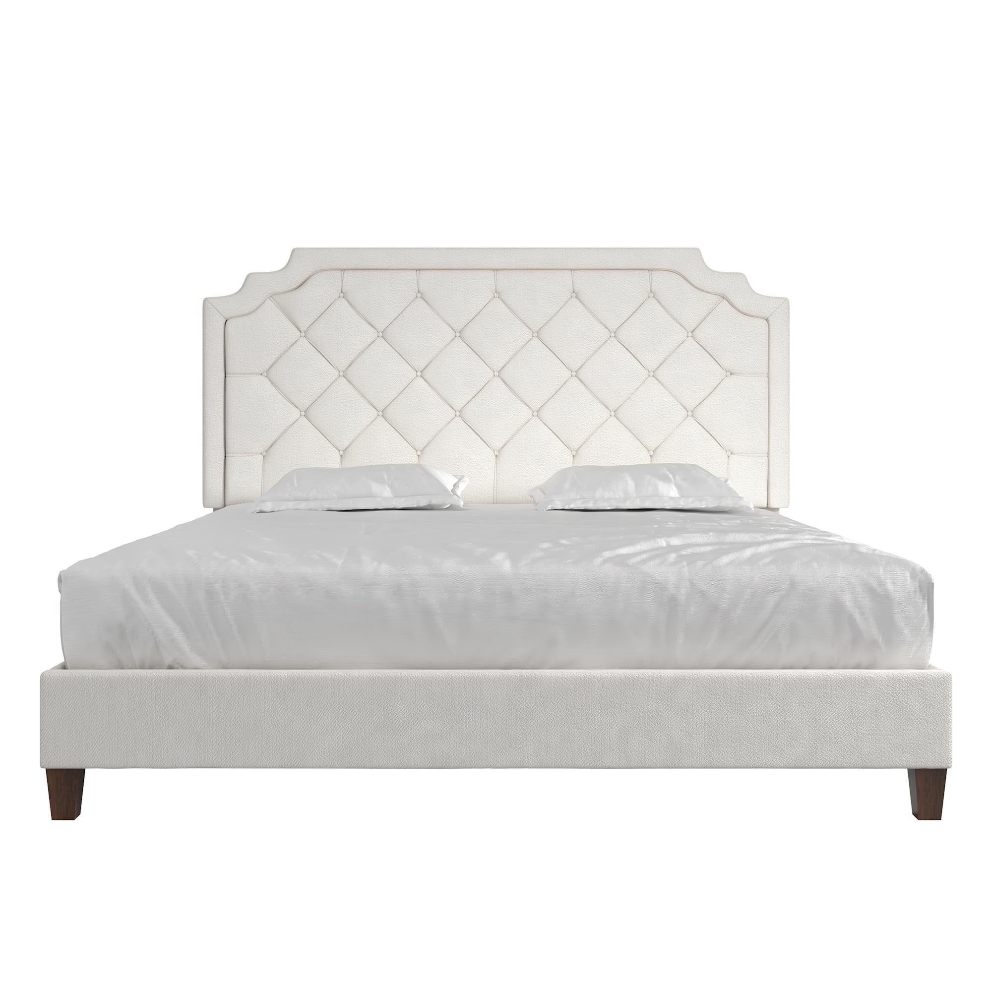Novogratz Eloise Upholstered  Bed - Ivory - King