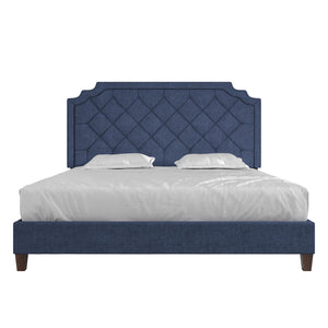 Novogratz Eloise Upholstered  Bed - Navy - King