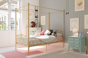 DHP Canopy Metal Bed - Gold - Twin