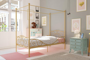 DHP Canopy Metal Bed - Gold - Twin