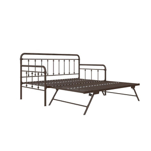 DHP Locky Metal Daybed with Pop Up Trundle - Bronze - Twin-Over-Twin