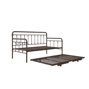 DHP Locky Metal Daybed with Pop Up Trundle - Bronze - Twin-Over-Twin