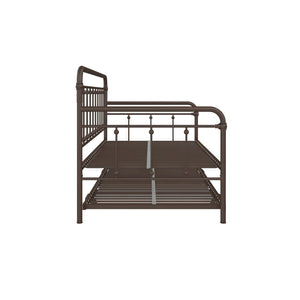 DHP Locky Metal Daybed with Pop Up Trundle - Bronze - Twin-Over-Twin