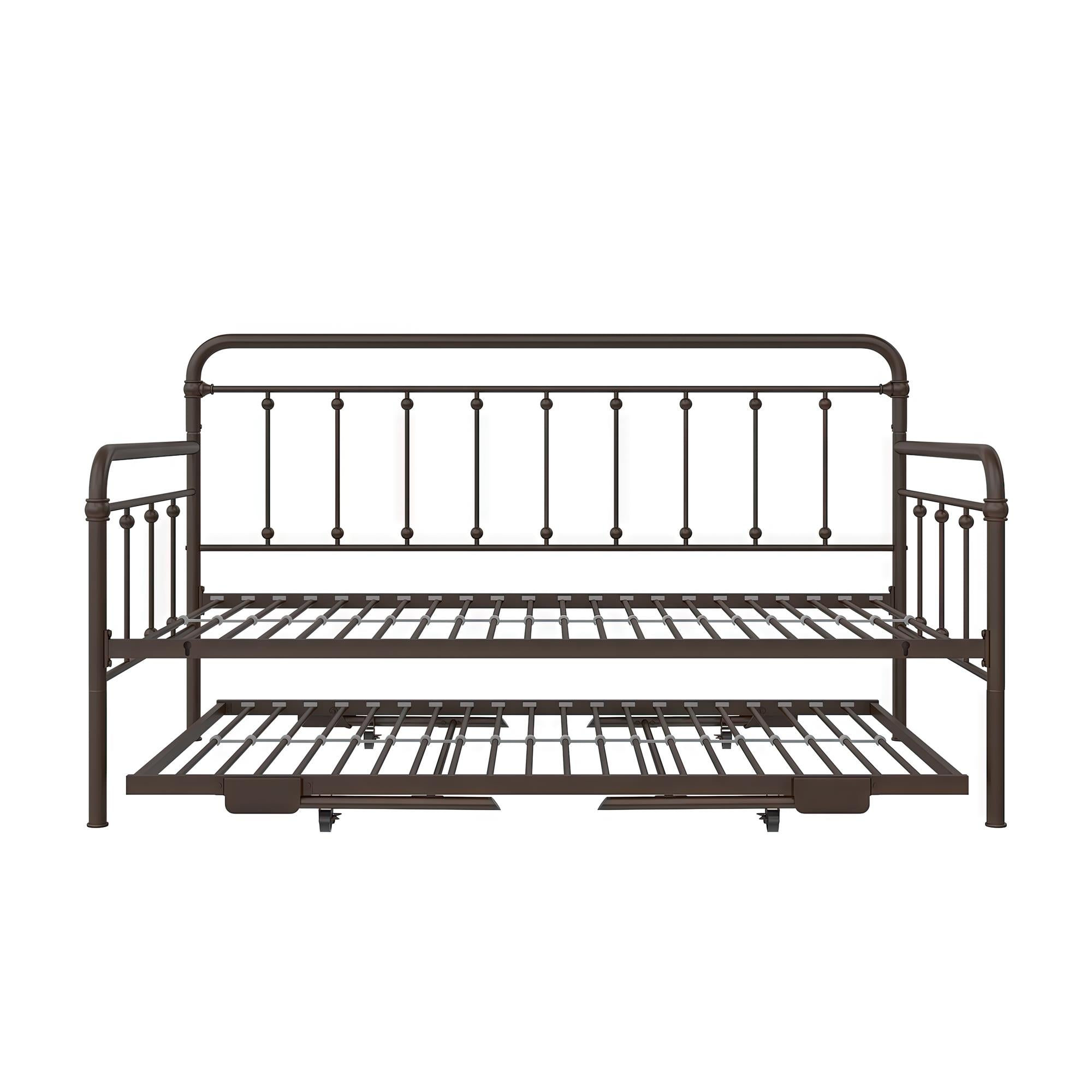 DHP Locky Metal Daybed with Pop Up Trundle - Bronze - Twin-Over-Twin