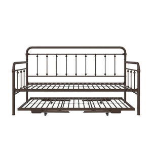 DHP Locky Metal Daybed with Pop Up Trundle - Bronze - Twin-Over-Twin