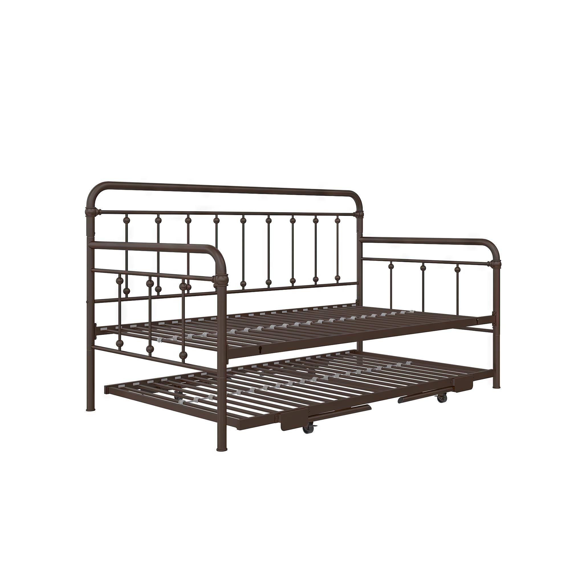 DHP Locky Metal Daybed with Pop Up Trundle - Bronze - Twin-Over-Twin