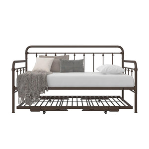 DHP Locky Metal Daybed with Pop Up Trundle - Bronze - Twin-Over-Twin