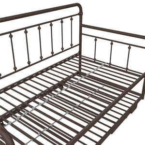 DHP Locky Metal Daybed with Pop Up Trundle - Bronze - Twin-Over-Twin