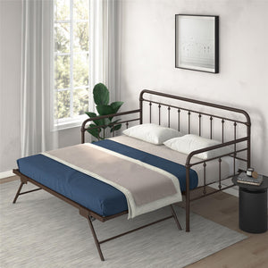 DHP Locky Metal Daybed with Pop Up Trundle - Bronze - Twin-Over-Twin