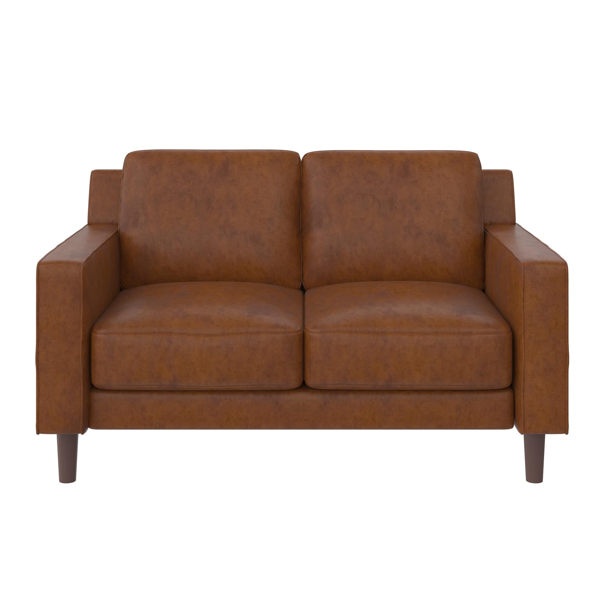 DHP Brynn Loveseat - Camel Faux Leather