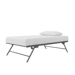 DHP Locky Metal Daybed with Pop Up Trundle - Antique Gunmetal - Twin-Over-Twin