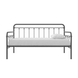 DHP Locky Metal Daybed with Pop Up Trundle - Antique Gunmetal - Twin-Over-Twin