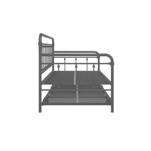 DHP Locky Metal Daybed with Pop Up Trundle - Antique Gunmetal - Twin-Over-Twin