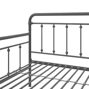 DHP Locky Metal Daybed with Pop Up Trundle - Antique Gunmetal - Twin-Over-Twin
