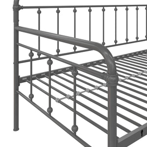 DHP Locky Metal Daybed with Pop Up Trundle - Antique Gunmetal - Twin-Over-Twin