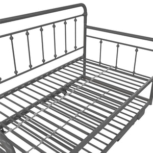 DHP Locky Metal Daybed with Pop Up Trundle - Antique Gunmetal - Twin-Over-Twin