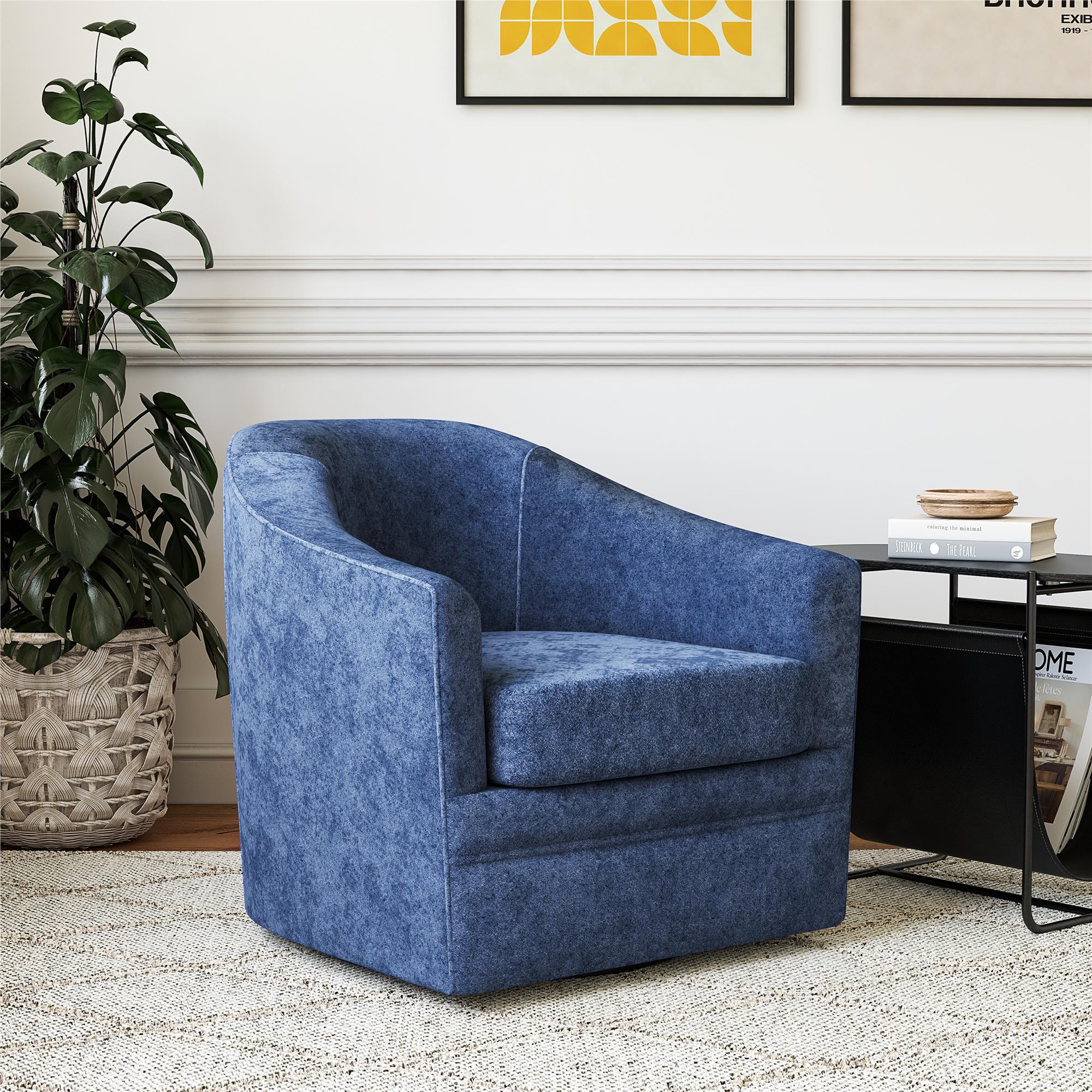 DHP Remily Swivel Accent Chair - Navy - 1-Seater