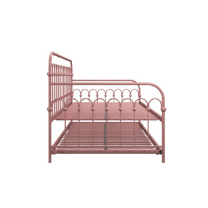 Novogratz Bright Pop Metal Daybed with Trundle - Dusty Rose - Twin
