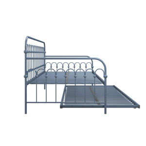 Novogratz Bright Pop Metal Daybed with Trundle - Stone Blue  - Twin