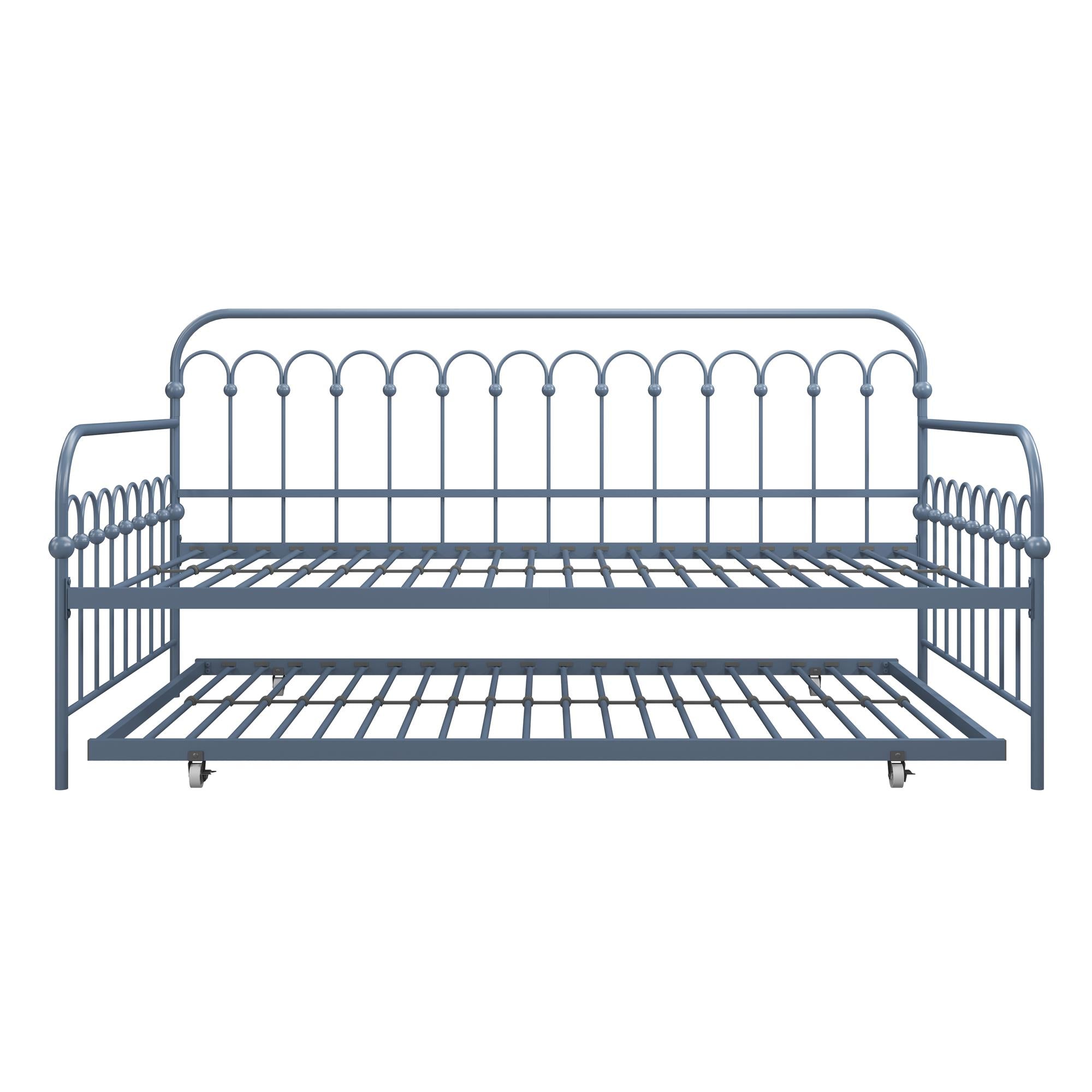 Novogratz Bright Pop Metal Daybed with Trundle - Stone Blue  - Twin