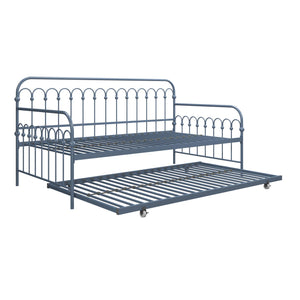 Novogratz Bright Pop Metal Daybed with Trundle - Stone Blue  - Twin