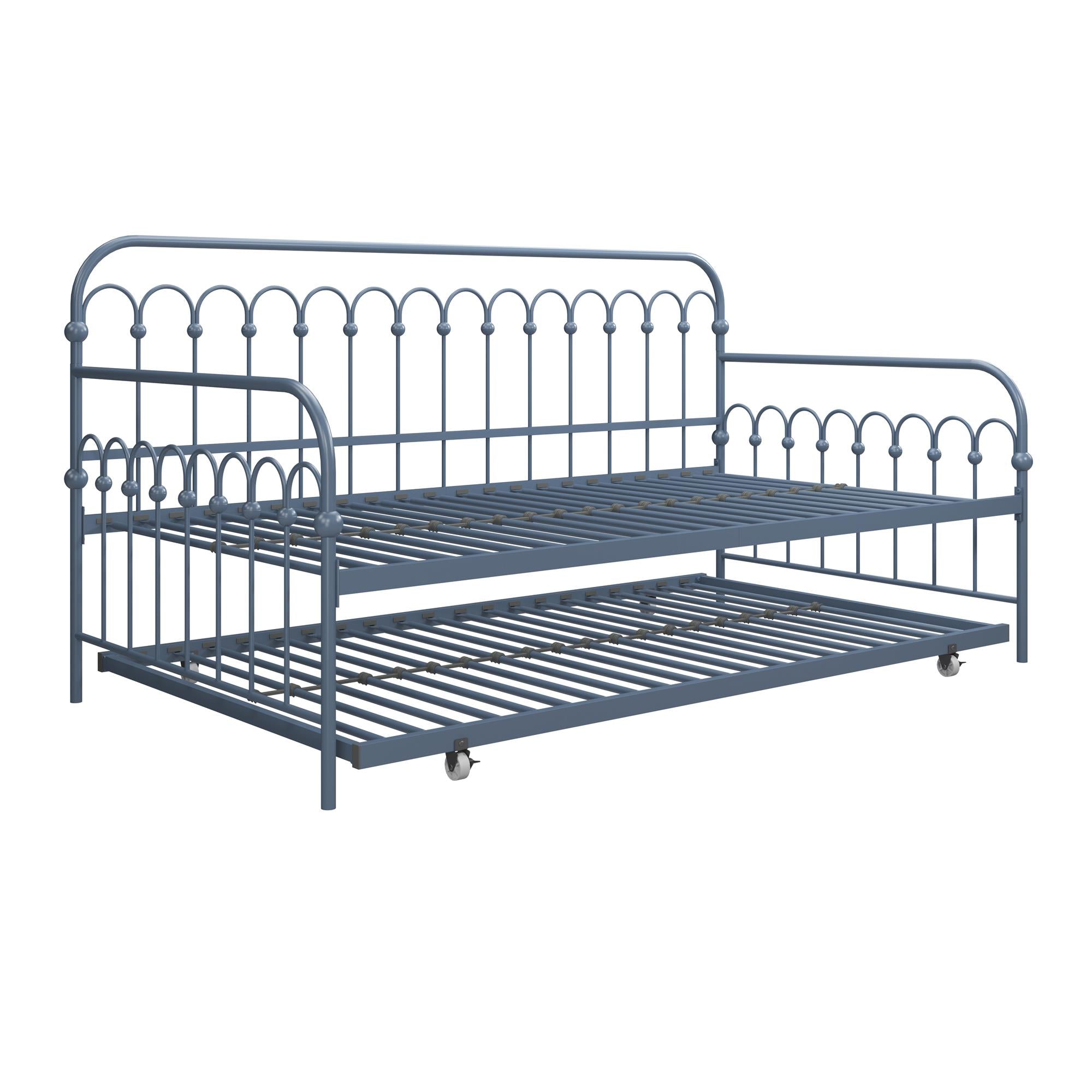 Novogratz Bright Pop Metal Daybed with Trundle - Stone Blue  - Twin