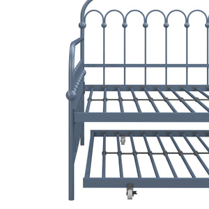Novogratz Bright Pop Metal Daybed with Trundle - Stone Blue  - Twin