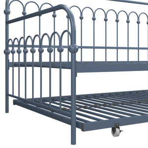 Novogratz Bright Pop Metal Daybed with Trundle - Stone Blue  - Twin