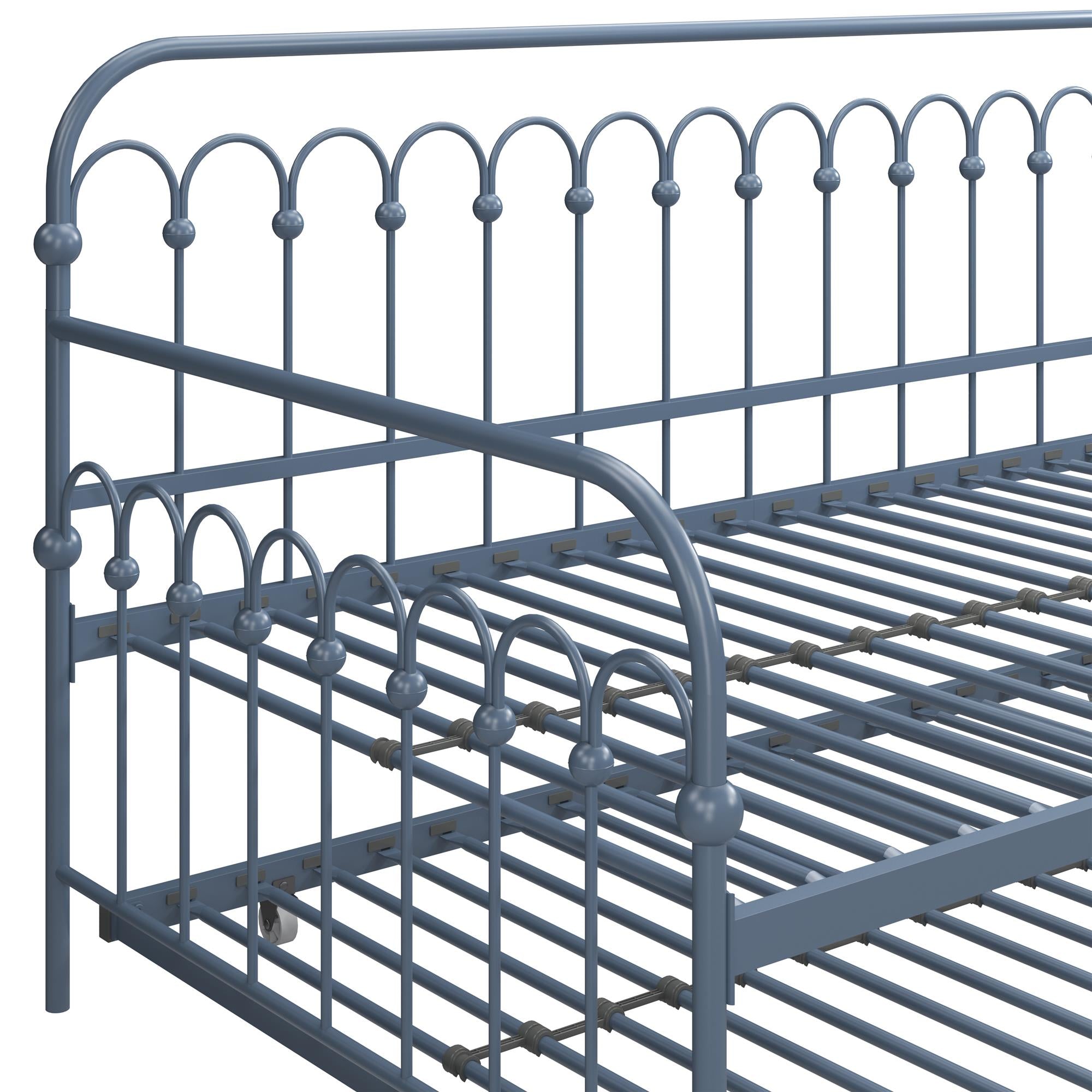 Novogratz Bright Pop Metal Daybed with Trundle - Stone Blue  - Twin